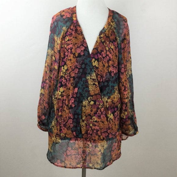 Sundance Silk Floral Wrap Blouse xl - Picture 8 of 8